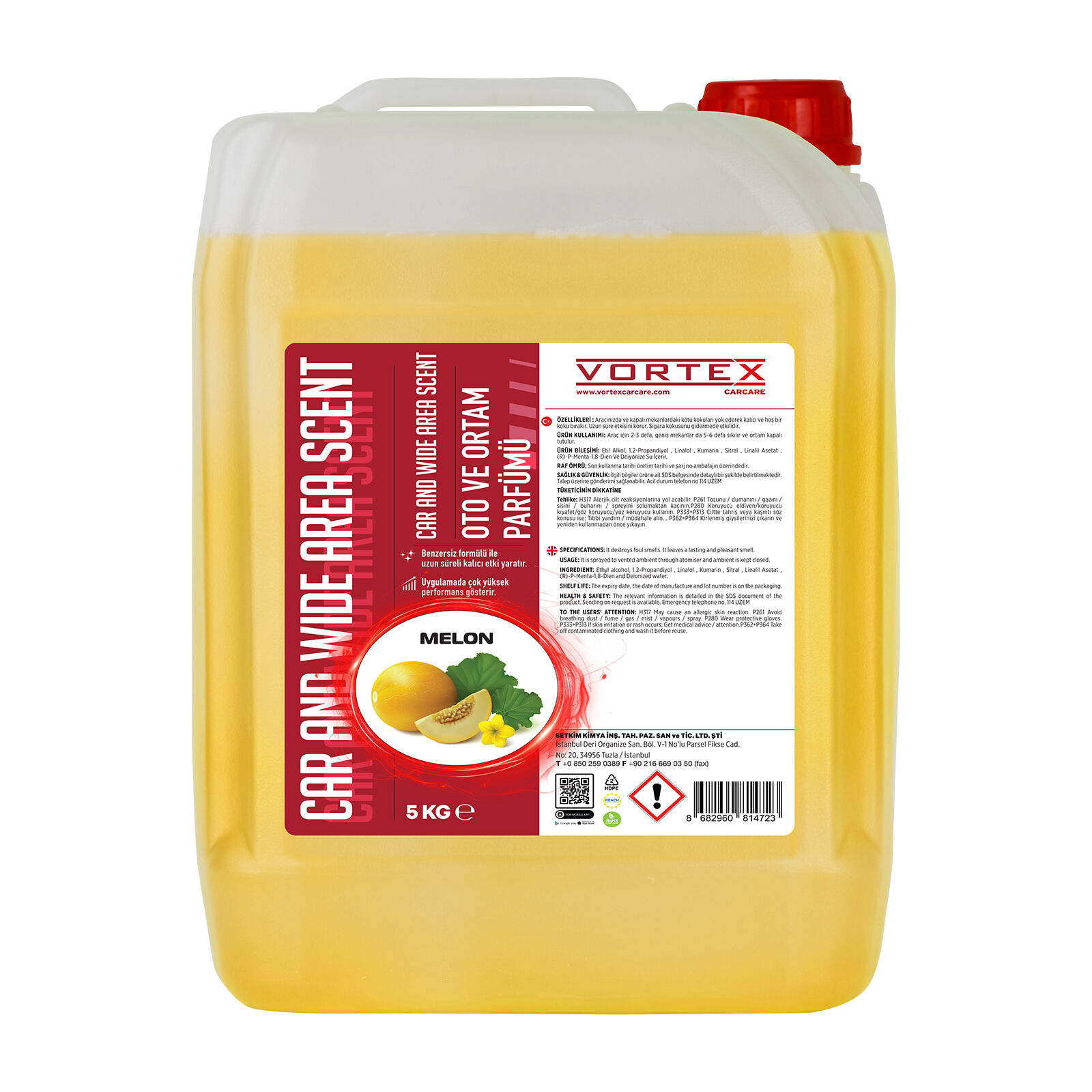 Vortex Melon (Kavun) Oto ve Ortam Parfümü 5 Kg.