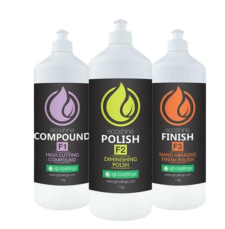 IGL Ecoshine Compound F1 + Polish F2 + Finish F3 1lt. 3’lü Set