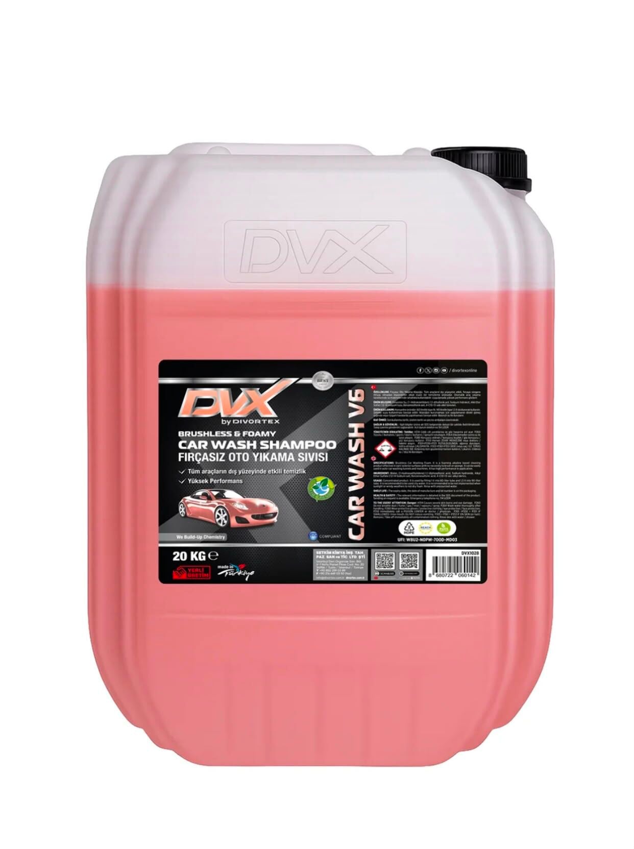Divortex Car Wash V6 Fırçasız Oto Yıkama Köpüğü 20 kg.