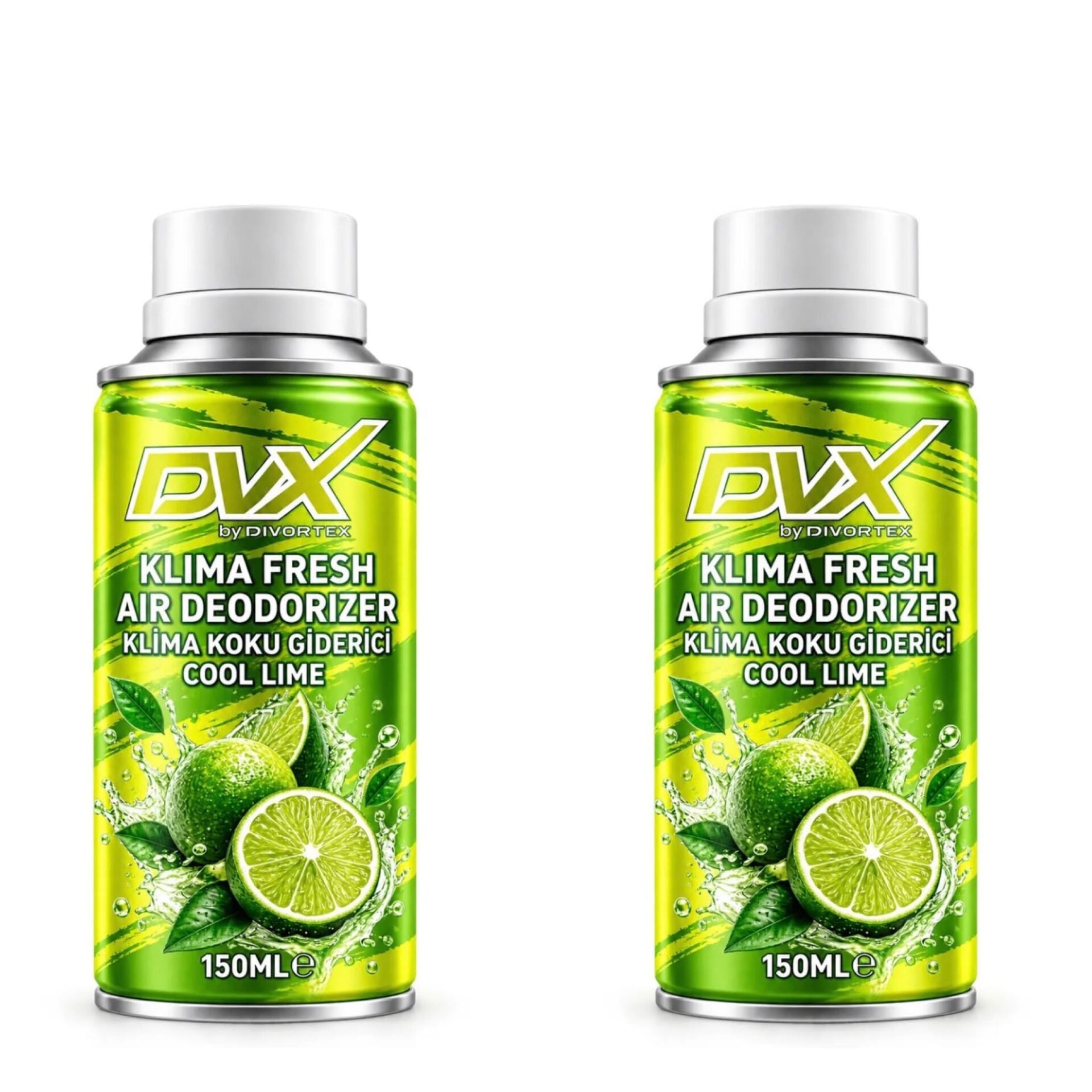 DVX | Araç İçi Klima Temizlik Spreyi - Klima Fresh Yeşil Limon (150 ml) x 2 Adet