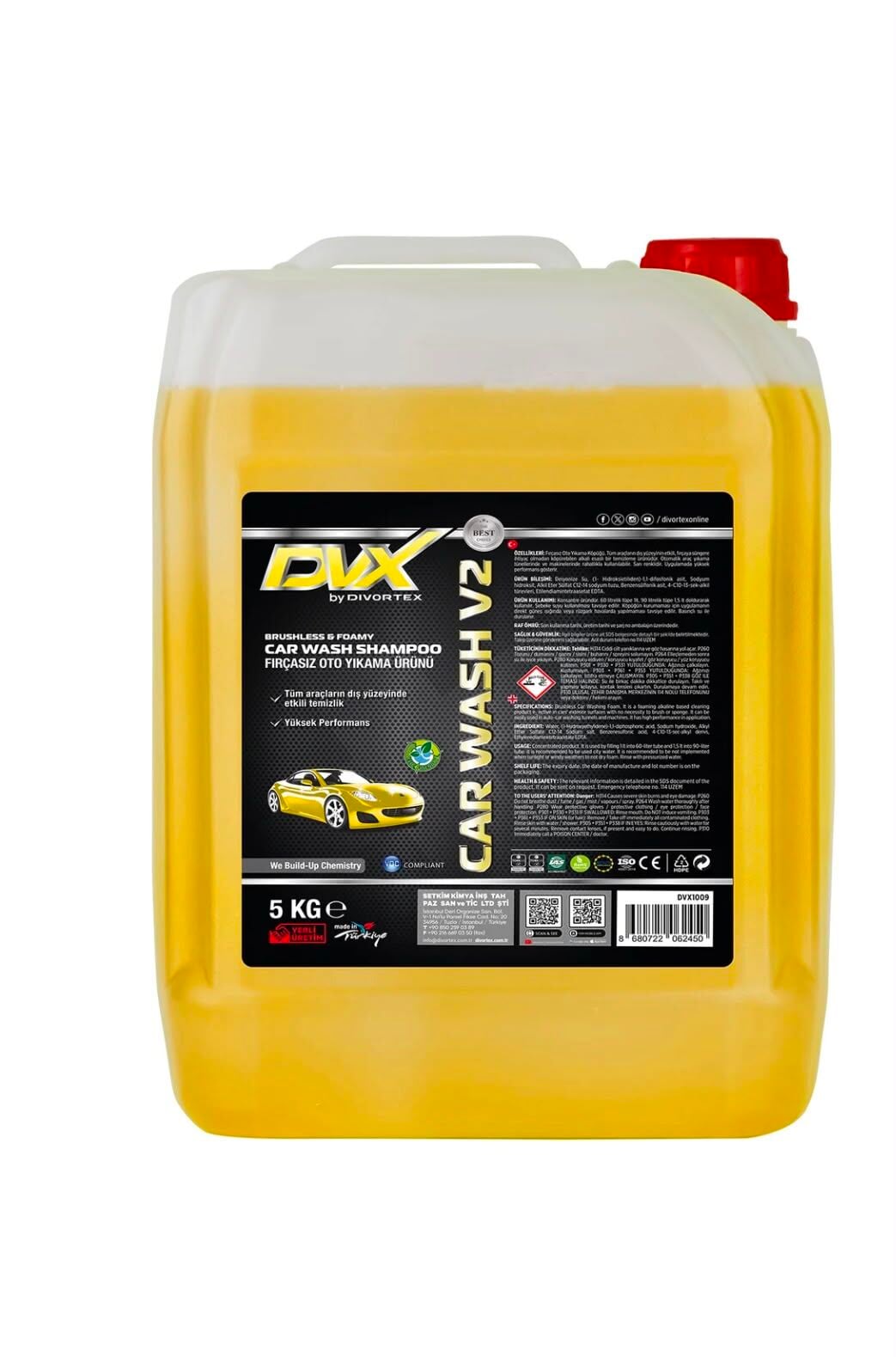 Divortex Car Wash V2 Fırçasız Oto Yıkama Köpüğü 5 Kg.