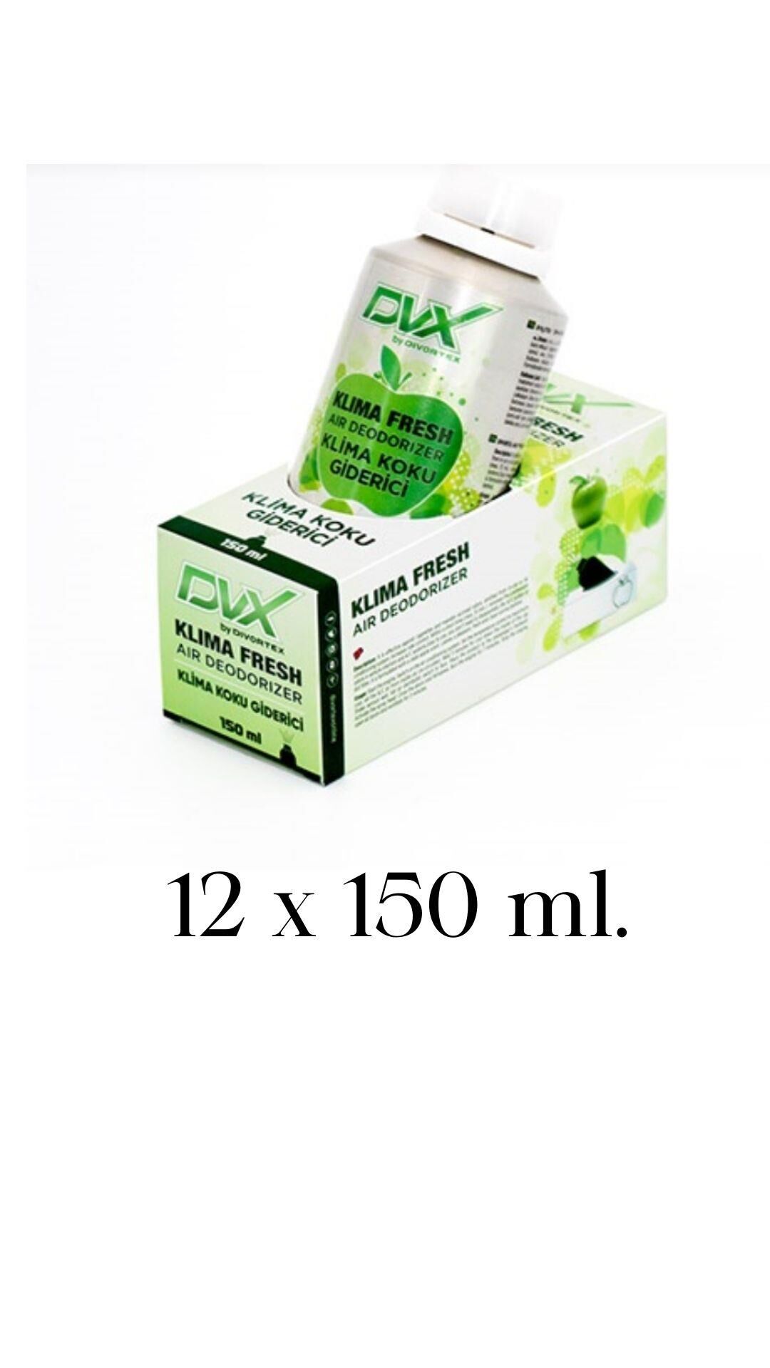 Divortex Klima Fresh - Temizleyici Klima Bombası Yeşil Elma 12 x 150 ml