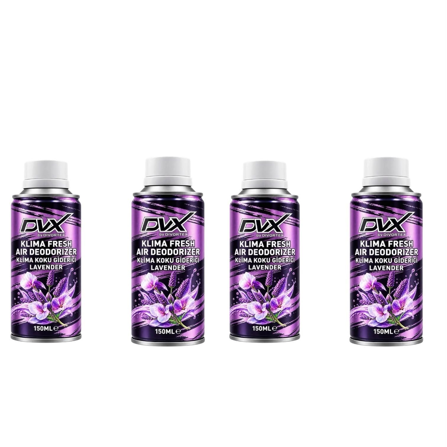 DVX | Araç İçi Klima Temizlik Spreyi - Klima Fresh Lavanta (150 ml) x 4 Adet