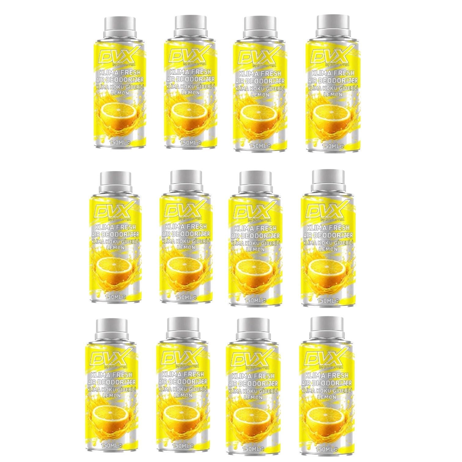 DVX | Araç İçi Klima Temizlik Spreyi - Klima Fresh Limon (150 ml) x 12 Adet