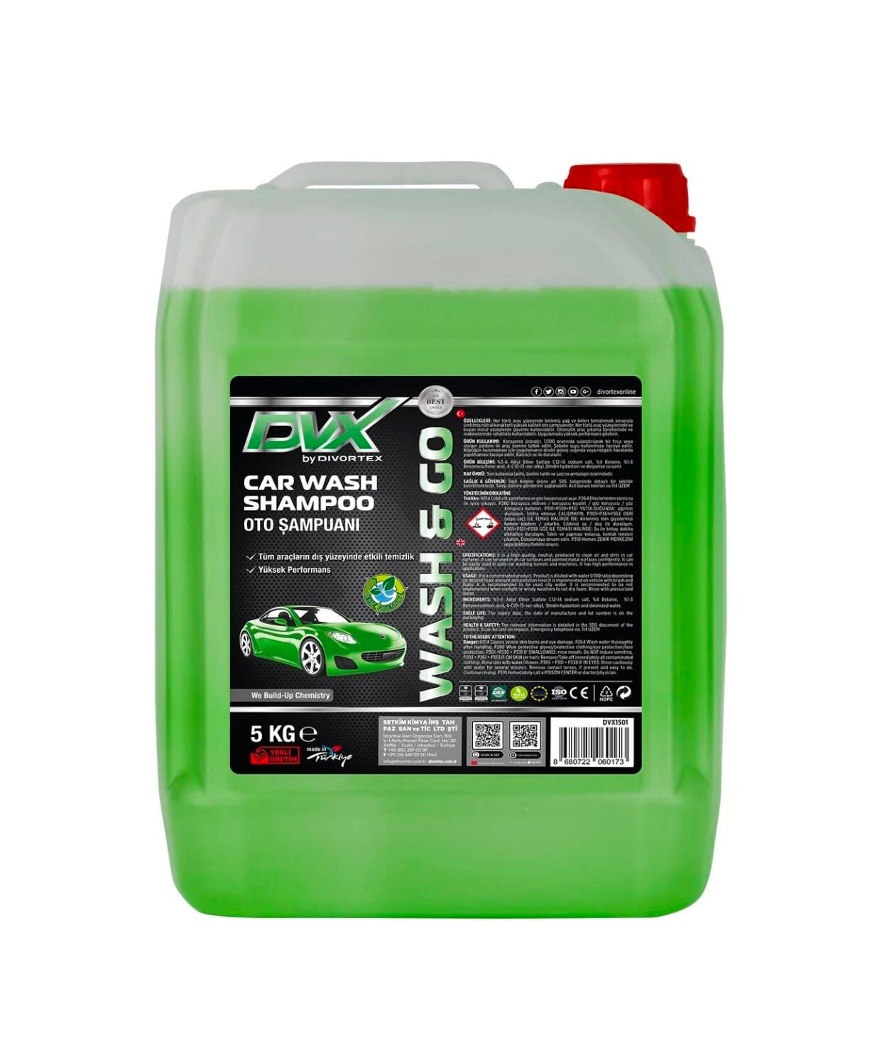 Divortex Wash & Go Oto Şampuanı 5 Kg.
