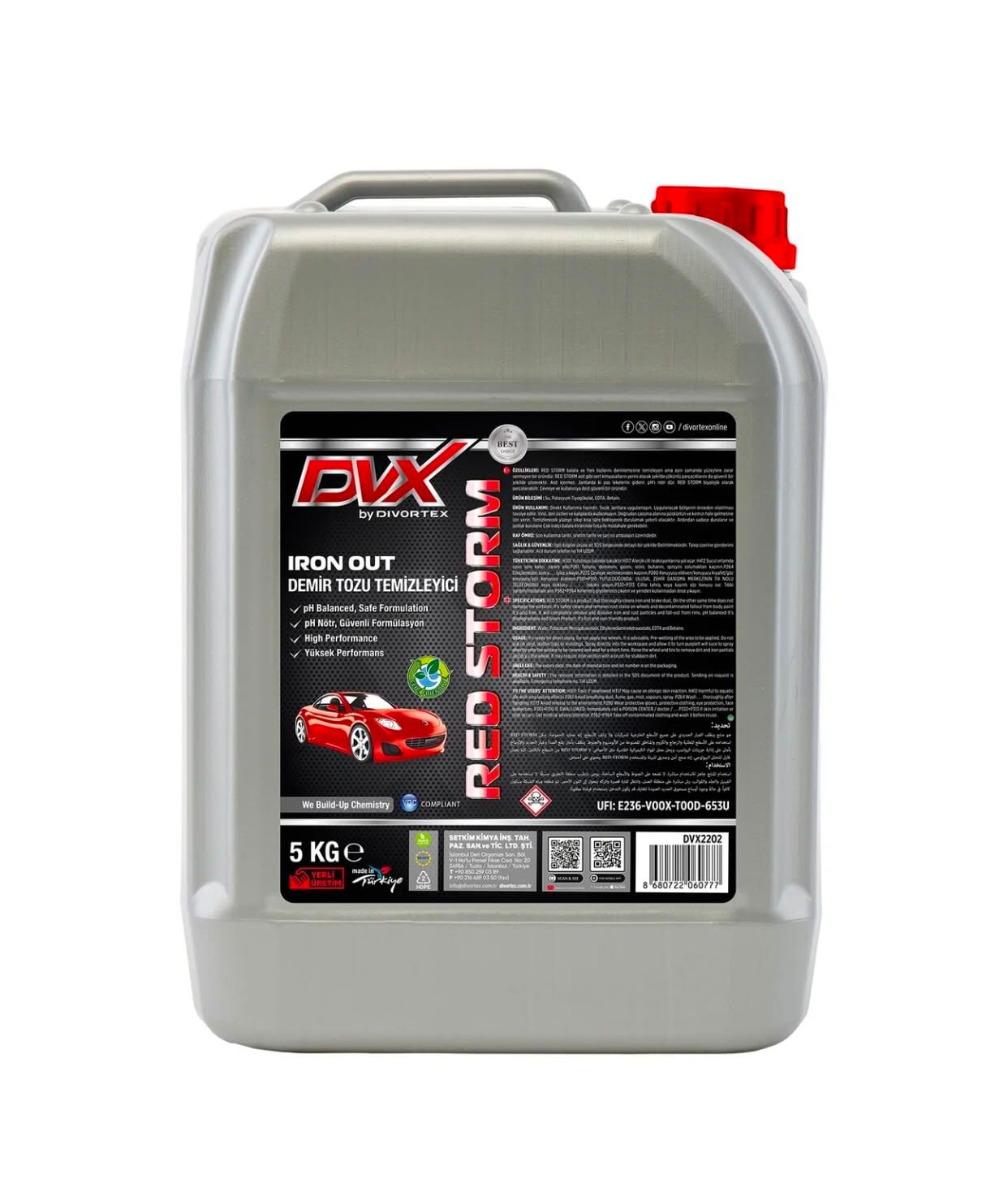Divortex Red Storm Demir Tozu, Jant Temizleyici IRON OUT 5 Kg.