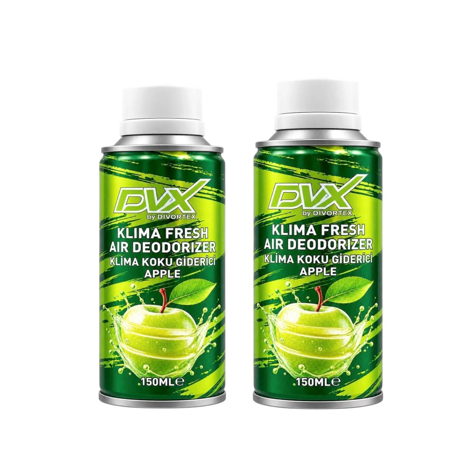 DVX | Araç İçi Klima Temizlik Spreyi - Klima Fresh Yeşil Elma (150 ml) X 2 Adet