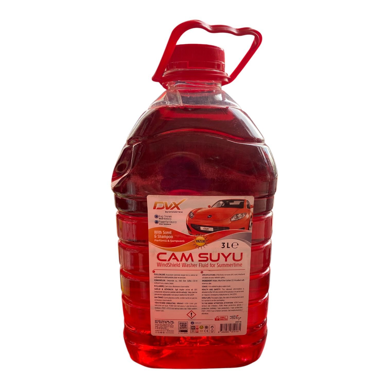 YAZLIK PET 3 LT CAM SUYU KIRMIZI