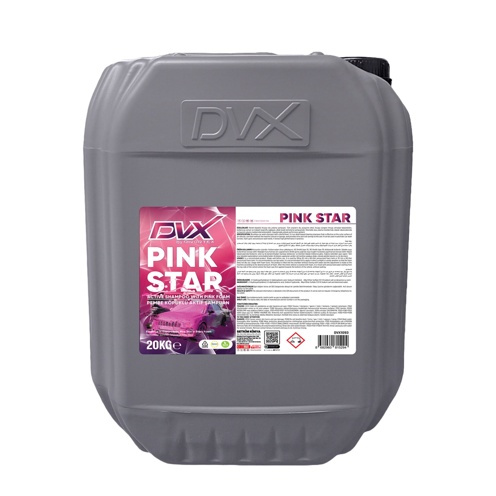 PINK STAR FIRÇASIZ OTO YIKAMA 20 KG