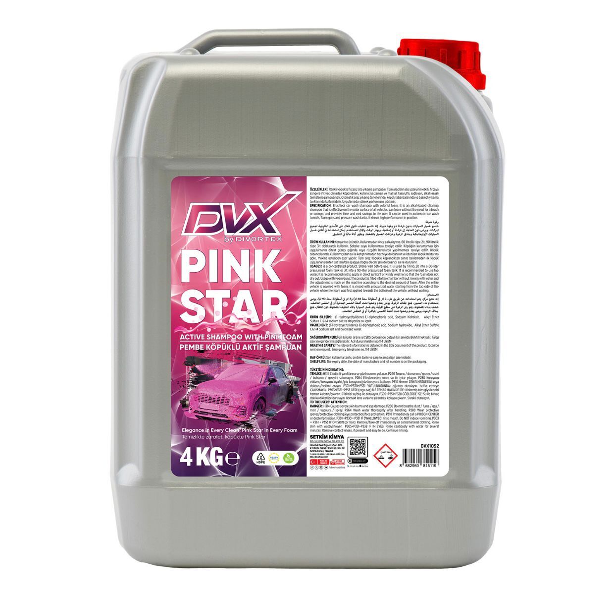 PINK STAR FIRÇASIZ OTO YIKAMA  4 KG