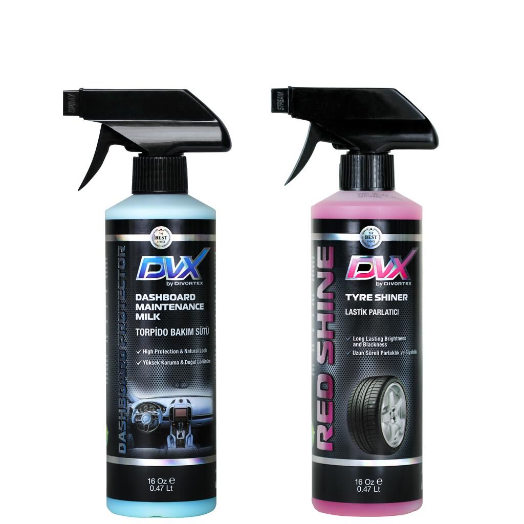 DVX Araç Bakım Seti Lastik Parlatıcı ve Torpido Sütü 16 Oz 473 ml