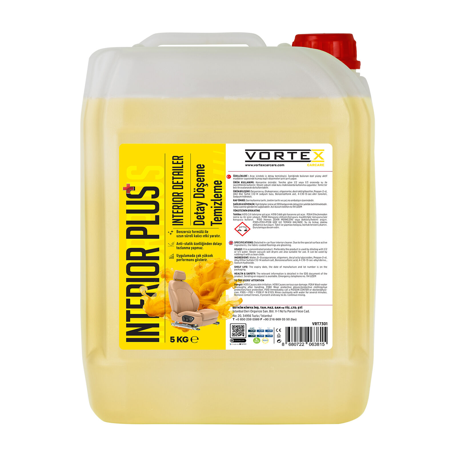 Vortex Genel Detay ve Döşeme Temizlik Sıvısı 5 Kg.